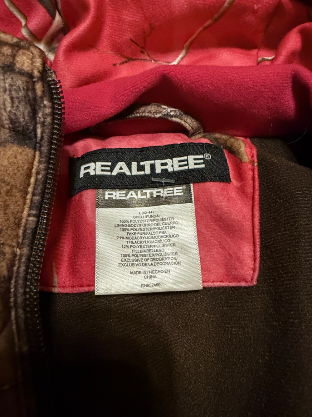 Realtree Hooded Camo Puffer Jacket - Pink Lining - Picture 2 of 8